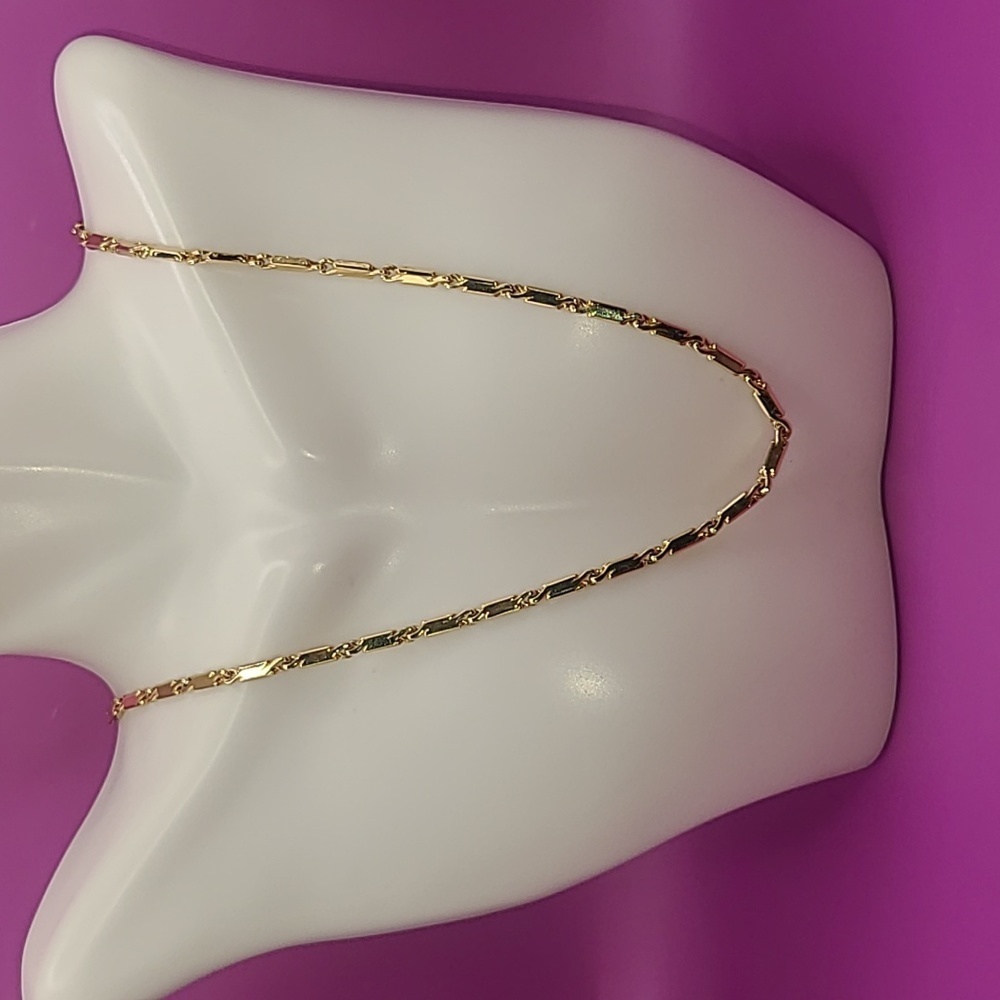 Napier long gold tone chain necklace
